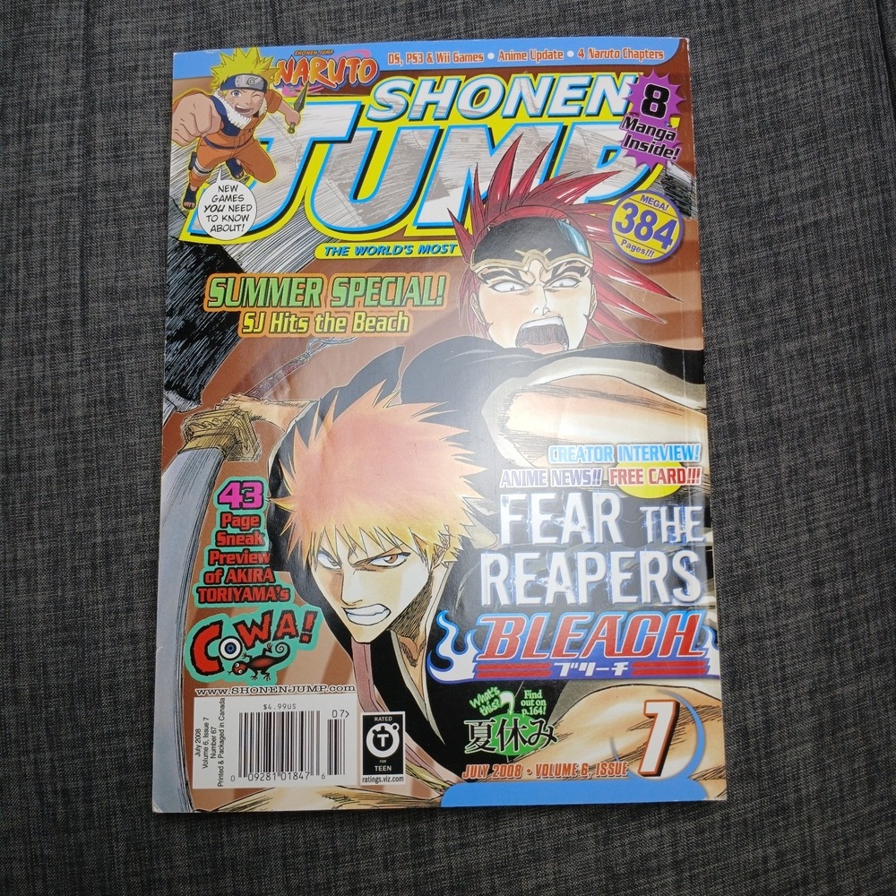 Shonen Jump Manga Bleach July 2008‎ Volume 6 Issue 7 Naruto Fear the Reaper- TA